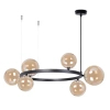 Molekułowa wisząca lampa nad stół Bolero 41322 kulista bursztynowa czarna