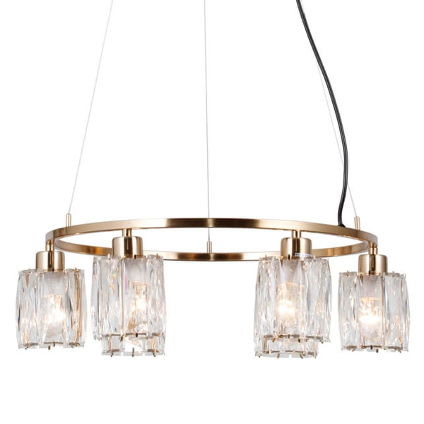 Nowoczesna lampa wisząca tuby Simona PND-40814-6-HBR złoty przezroczysty