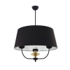 Lampa wisząca do sypialni Narni NAR-ZW-3 (CZ) tkaninowa czarna mosiądz