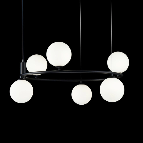 LAMPA wisząca RING MOD013PL-06B Maytoni modernistyczna OPRAWA szklane kule zwis czarny