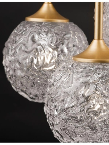 3-punktowa lampa wisząca Pasto balls do salonu złota