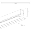 Szynoprzewód magnetyczny podtynkowy 200cm Magnetic Track ML2182 czarny