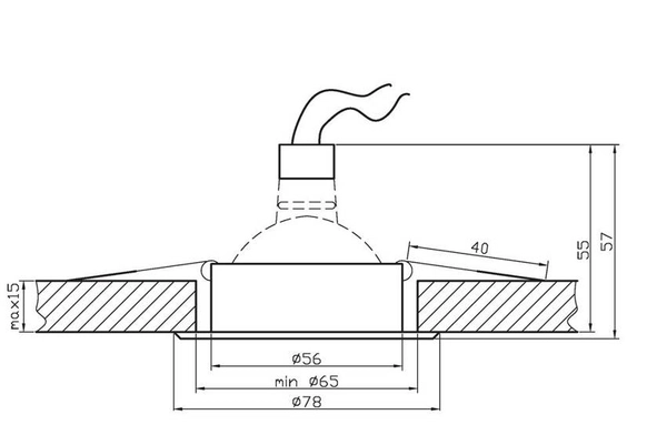 Oprawa stropowa 2210545 Candellux oczko wpuszczane złote