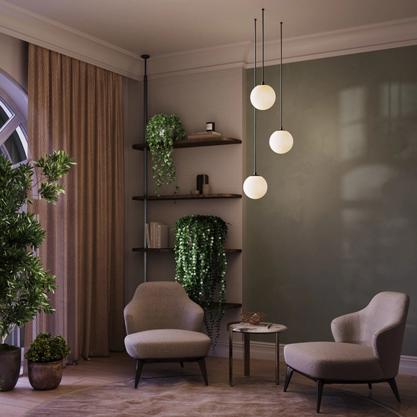 Lampa wisząca Luna P039PL-5W3K-10INS-B Maytoni LED 5W 3000K ball biała czarna