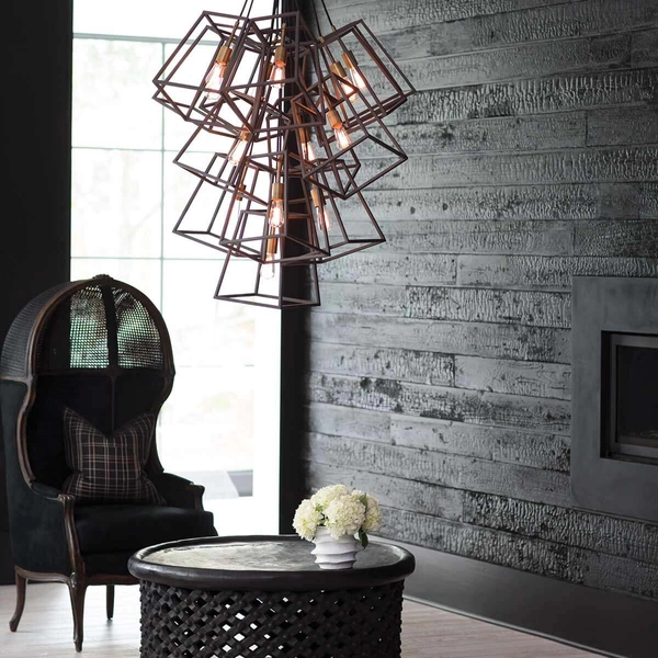 Wisząca lampa industrialna Fulton HK-FULTON-13P czarna mosiądz