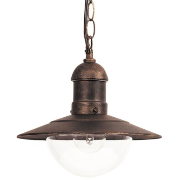 Zewnętrzna LAMPA wisząca OSLO 8737 Rabalux loftowa OPRAWA tarasowy ZWIS na łańcuchu industrialny IP44 antyczne złoto