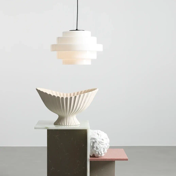 Wisząca lampa szklana FILO 9015G1 do sypialni biała czarna