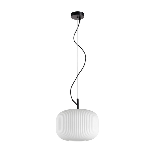 Szklana lampa wisząca Rues PND-64536A-M-BL-OPA Italux biały czarny