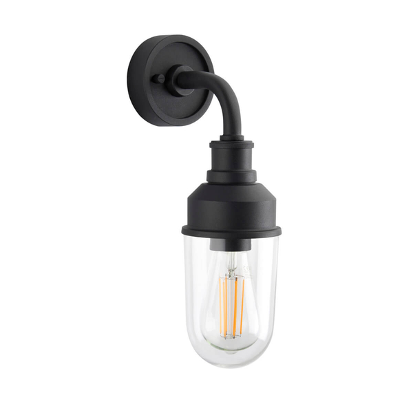 Elewacyjna lampa szklana L&-195884 IP44 czarny przezroczysty