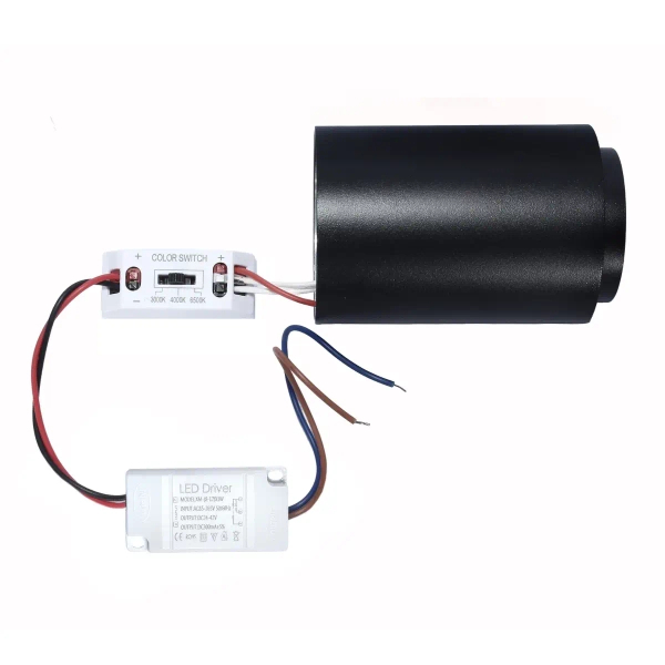 Sufitowa lampa natynkowa Dabi 1591 LED 8W 3000-6000K tubka czarny