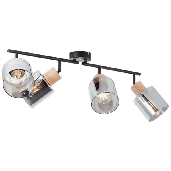 Loftowa lampa sufitowa Weald 99839/93 szklana czarna przydymiona