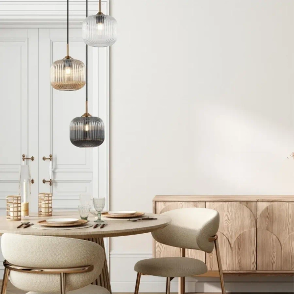 Kulisty żyrandol 22073 do salonu przydymiony szampański mosiądz