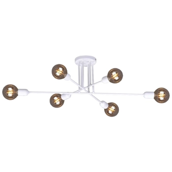 Pająk LAMPA sufitowa Sitya K-4393 Kaja industrialna OPRWA metalowy plafon pręty sticks biały