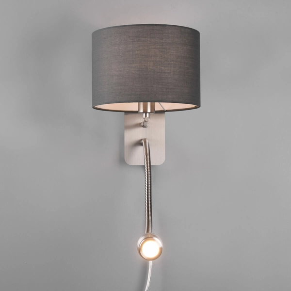 Kinkiet ścienny z abażurem HOTEL 271170211 LED 3,1W 3000K szara srebrny