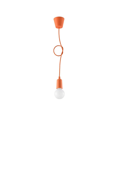 Wisząca LAMPA industrialna SL.0584 OPRAWKA na żarówkę ZWIS kabel przewód pomarańczowa