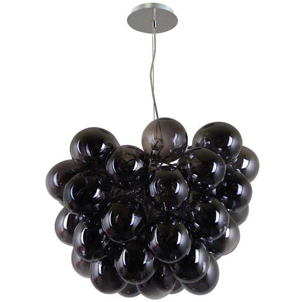 LAMPA wisząca BENTO PND-7273-S-8-SMK Italux modernistyczna OPRAWA szklany ZWIS bubbles bańki przydymione