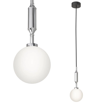 Okrągły zwis biały  Ero I wisząca kula do kuchni szklana