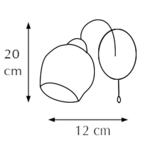 Retro lampa ścienna 8979/1 21QG szklany z włącznikiem mosiądz