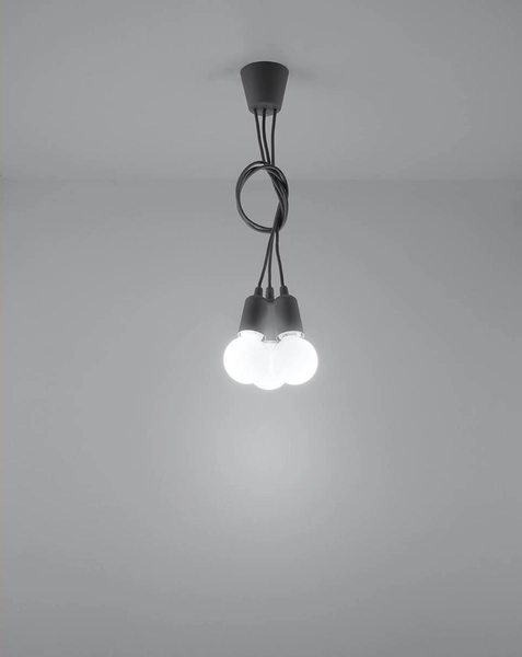 LAMPA wisząca SL.0576 pająk OPRAWKA industrialny ZWIS szary