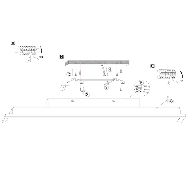 LAMPA sufitowa DORO 416080D4 Globo metalowa OPRAWA prostokątna LED 24W 3000K plafon biały grafitowy