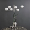 Wisząca lampa kulista Jasper JAS0646 kule do jadalni nikiel biała
