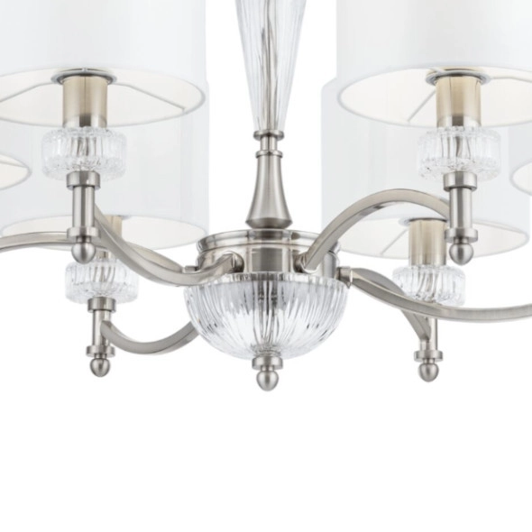 LAMPA wisząca ALICANTE MOD014CL-06N Maytoni abażurowa OPRAWA zwis glamour nikiel