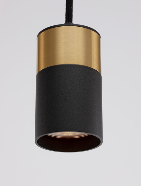 Nowoczesna lampa wisząca Cayes okrągły zwis czarny złoty
