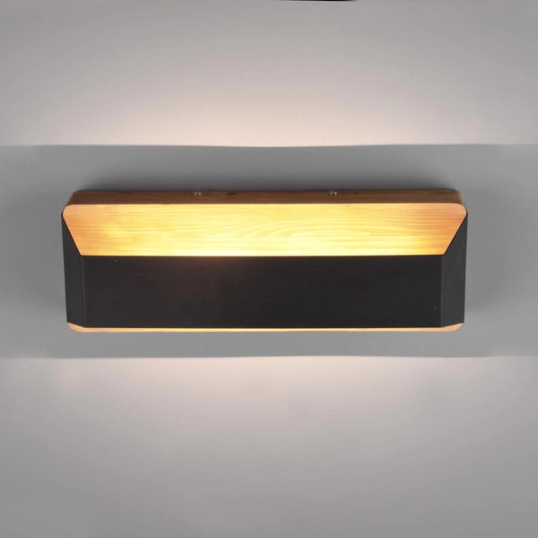 Podłużny kinkiet ścienny ARINO 224819132 LED 13,5W 3000K drewniany czarny