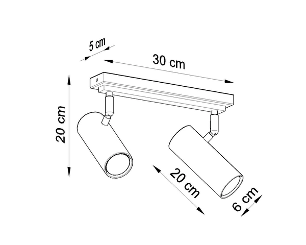 Reflektorowa LAMPA sufitowa Direzione SL.0496 Sollux metalowa OPRAWA listwa SPOT regulowane tuby białe