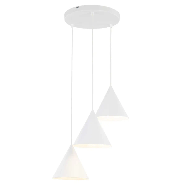 Stożkowa lampa wisząca CONO 10012 potrójna biały