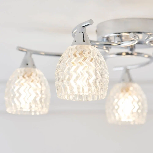 Wielopunktowa lampa sufitowa Boyer BOYER-5CH chrom przezroczysty