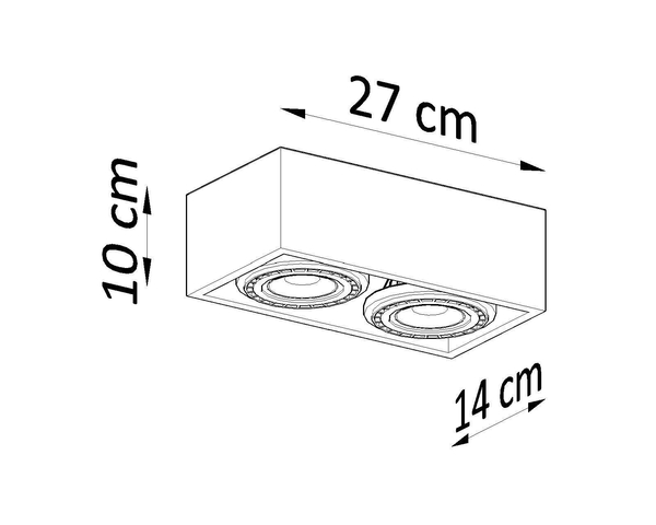 Spot LAMPA sufitowa SL.0916 prostokątna OPRAWA drewniany downlight drewno