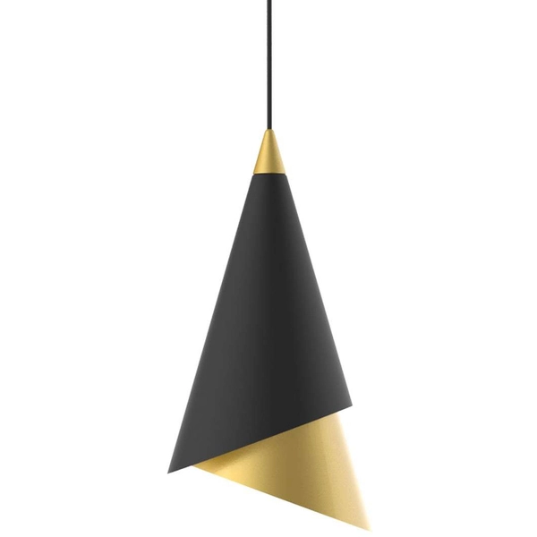 LAMPA wisząca RAALTO PND-433128-1B Italux modernistyczna OPRAWA metalowa LED 7,7W 3000K stożek ZWIS czarny złoty