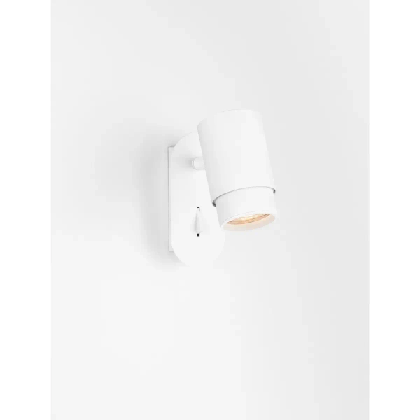 Regulowana lampa ścienna do salonu JAVERTO LE45536 tuba metalowa biała