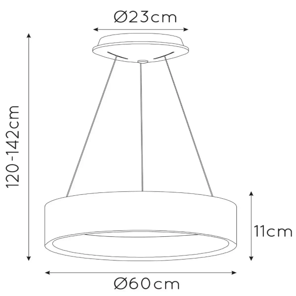 Ledowa lampa wisząca Talowe 46400/42/30 LED 39W 3000K pierścień czarny