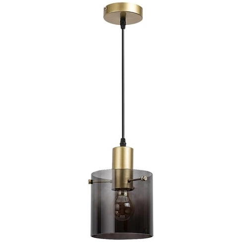 LAMPA wisząca DONATI 5222 Rabalux szklana OPRAWA okrągły zwis przydymiony złoty