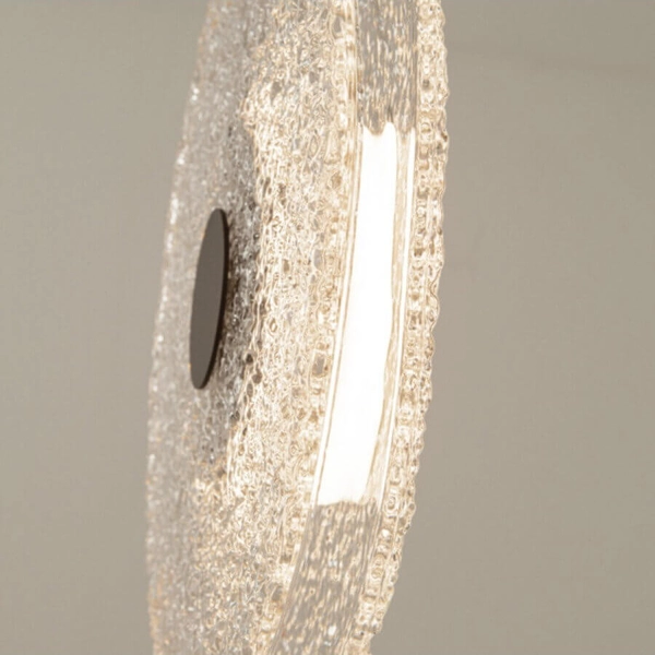 Okrągła lampa wisząca 23075 LED 11W 3000K dysk szklany czarny