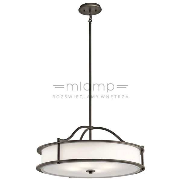 Klasyczna LAMPA wisząca KL-EMORY-P-M-OZ Elstead KICHLER okrągła OPRAWA zwis stary brąz biały
