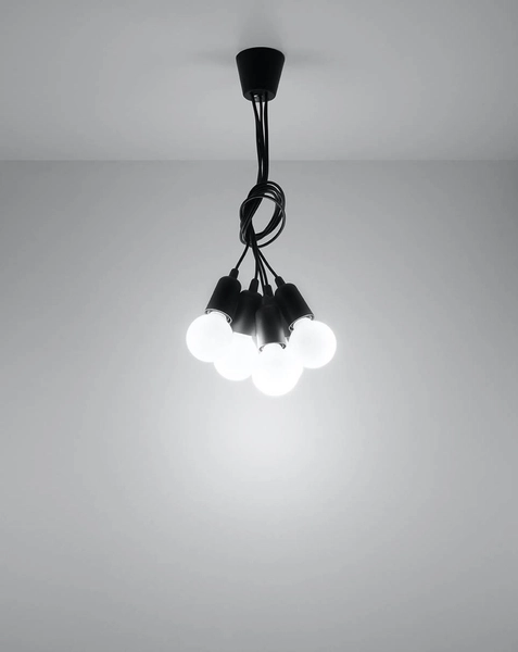 Industrialna LAMPA wisząca SL.0574 przewody OPRAWKA zwis pająk czarna