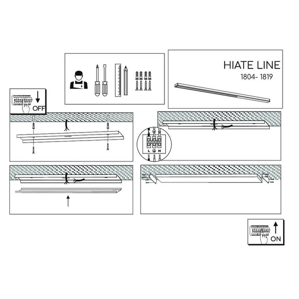 Lampa podłużna natynkowa Hiate 1814 Shilo LED 24W 4000K stick czarna