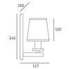 Klasyczna LAMPA ścienna LONDON W01014WH Cosmolight abażurowy kinkiet do sypialni biały