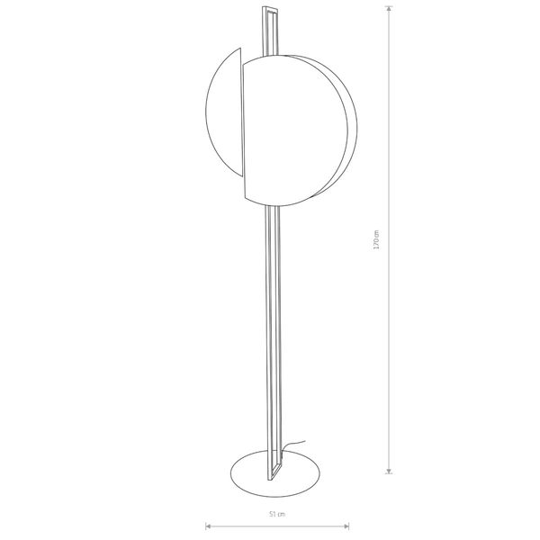 Drewniana lampa podłogowa Sunset 7647 Nowodvorski okrągła czarna złota