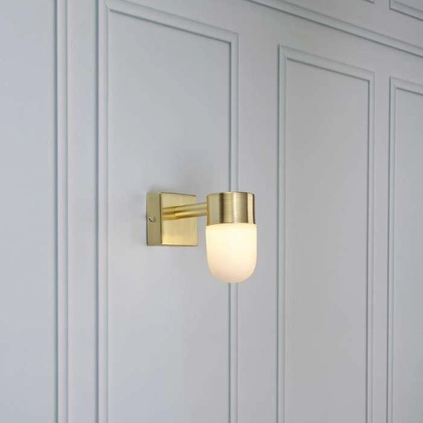LAMPA ścienna MENTON 106374 Markslojd metalowa OPRAWA kinkiet tuba loftowa mosiężna biała