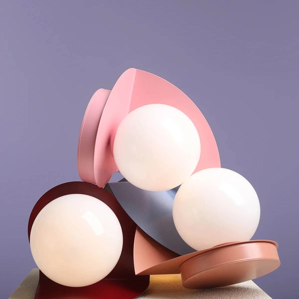 Stołowa salonowa Una 1125B16 kulista szkło metal niebieska