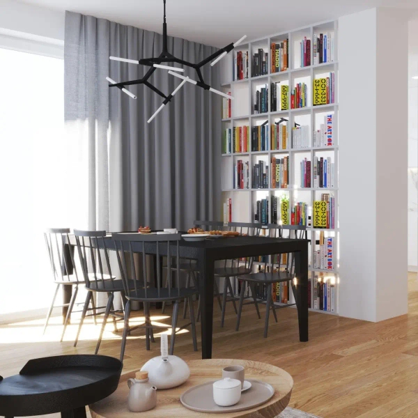 Designerska lampa wisząca Sticks ST-1001-10 black Step salonowa czarna
