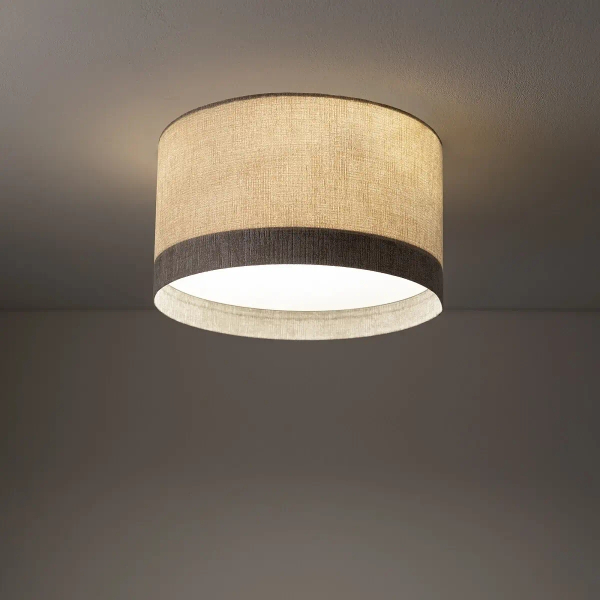 Sufitowa lampa tkaninowa CEDRO 11670 do sypialni beżowa
