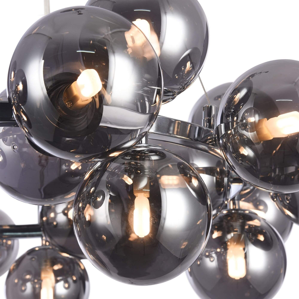 LAMPA wisząca DALLAS MOD548PL-25CH Maytoni szklana OPRAWA modernistyczny ZWIS molekuły chrom przydymione