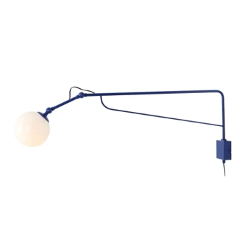 Kulista lampa ścienna SOHO 1105C25_D okrągła szklana kobaltowa