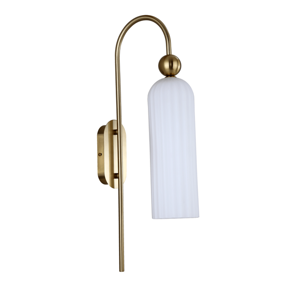 Klasyczny kinkiet Piega LP-939/1W white do sypialni biały