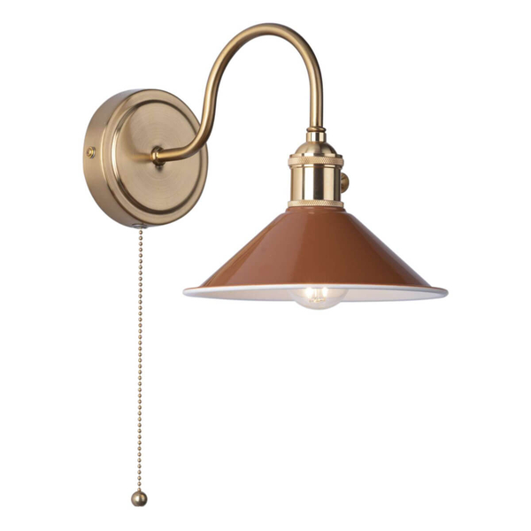 Metalowa lampa ścienna Hadano HAD0740-08 mosiądz ceglany